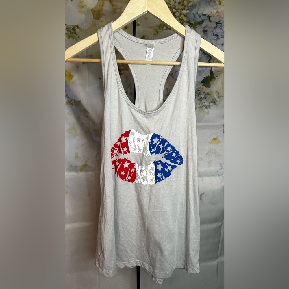 Patriotic red white and blue women’s tank top NWOT‌‌‌‌‌‌‌‌‌‌‌‌‌‌‌‌‌‌‌‌‌‌‌‌‌‌‌‌‌‍